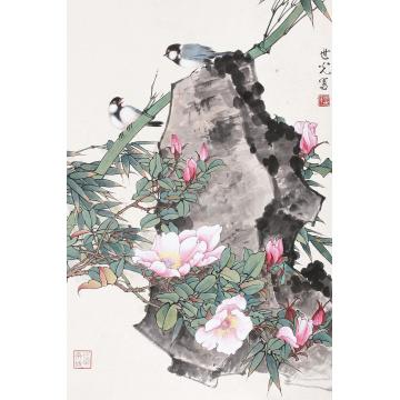 田世光花鸟镜心纸本设色