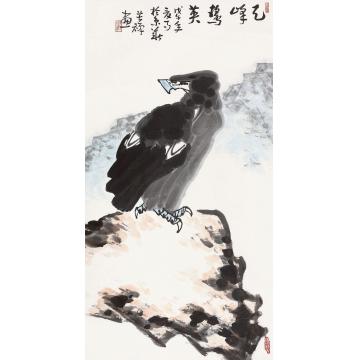 李苦禅1978年作天风鸷英立轴纸本设色