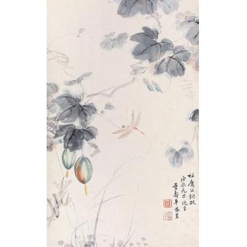 董寿平1940年作花卉立轴纸本设色