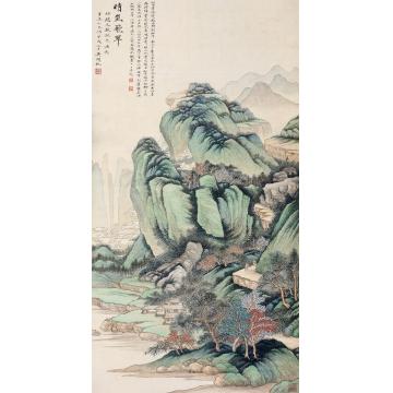 吴湖帆1934年作晴岚飞翠镜心绢本设色