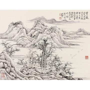 谢稚柳山水立轴纸本水墨