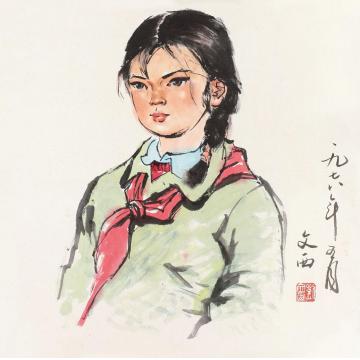 刘文西1978年作小姑娘镜心纸本设色
