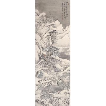 溥儒寒山萧寺图镜心纸本设色