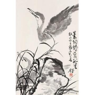 李苦禅双鹭图立轴纸本水墨