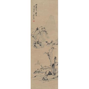 余绍宋甲子（1924）年作山水立轴水墨纸本