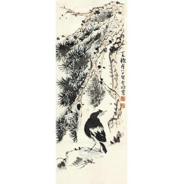 李苦禅花鸟立轴纸本