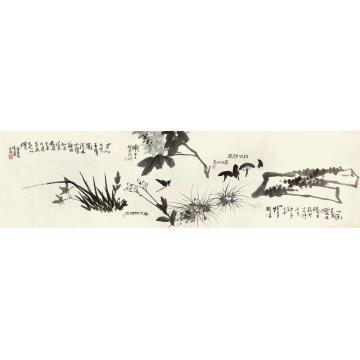 潘天寿花卉横幅纸本
