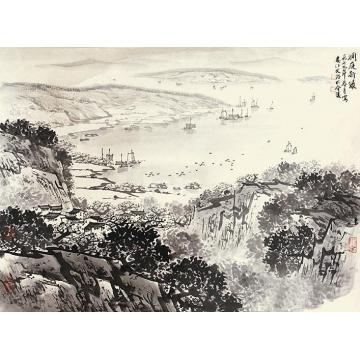 宋文治洞庭新绿立轴纸本
