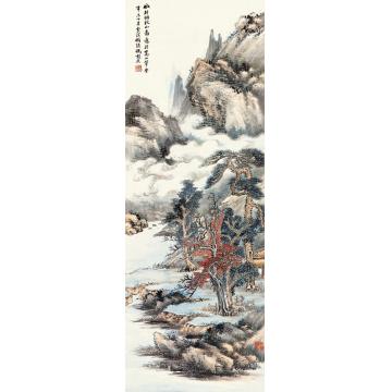冯超然辛未（1931）年作秋山图立轴设色纸本