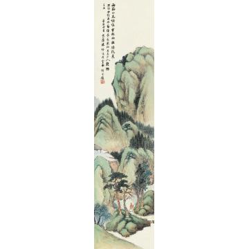 林纾辛酉（1921）年作曳杖探幽立轴设色纸本