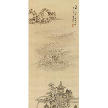 溥儒山水立轴绢本