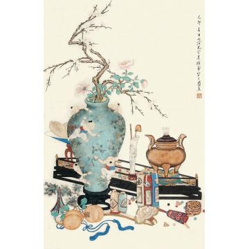 吴光宇清供立轴纸本