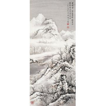 黄君璧雪景山水立轴设色纸本