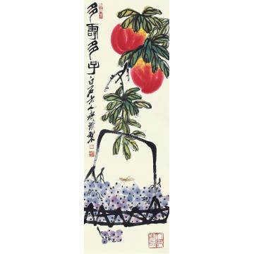 齐白石双寿立轴纸本