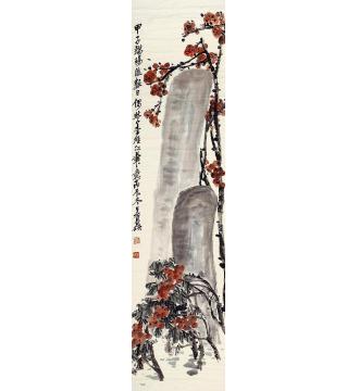 吴昌硕枇杷立轴纸本