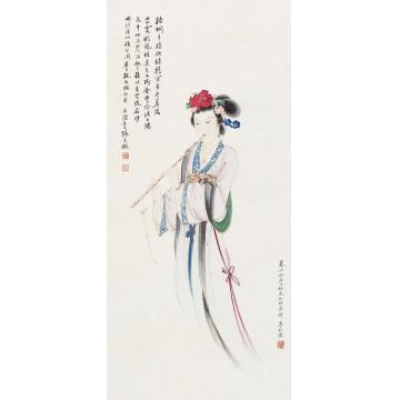 李秋君摹六如居士粉本立轴设色纸本