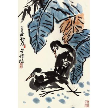 李苦禅花鸟镜片纸本
