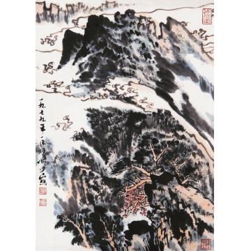 陆俨少1979年作山水立轴设色纸本