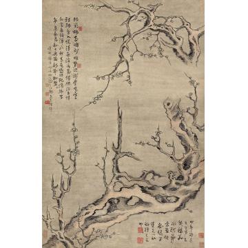 高凤翰1738年作梅花图立轴设色纸本