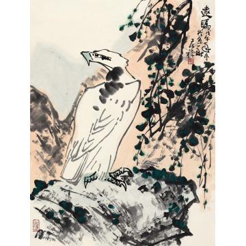 李苦禅1978年作远瞩镜心设色纸本