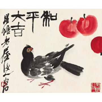齐白石和平大吉镜心设色纸本