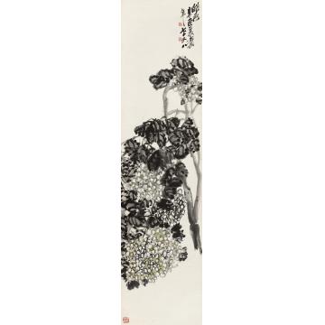 吴昌硕1921年作皓色图镜心设色纸本