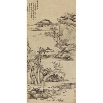 李世倬幽亭秀水立轴纸本