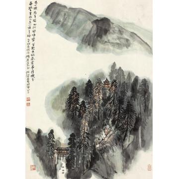 何海霞1989年作蜀山清晓立轴设色纸本