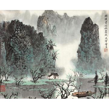 白雪石1998年作雨后青山镜心设色纸本