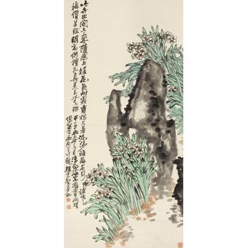 赵云壑1924年作水仙花石立轴纸本