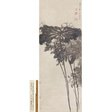 八大山人1692年作墨荷图纸本立轴