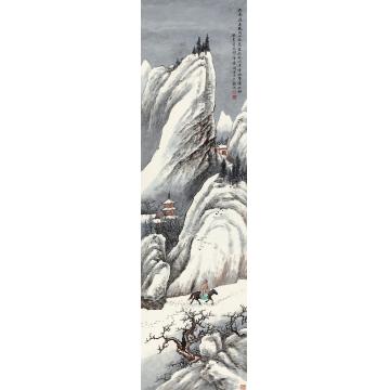 金城1984年作关山雪霁图立轴纸本