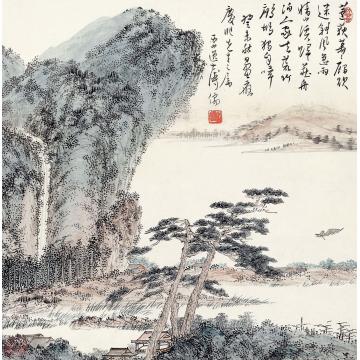 溥儒1943年作溪山幽居立轴纸本