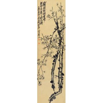 吴昌硕1915年作腊梅立轴纸本