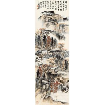 萧愻1940年作山间高士镜心纸本