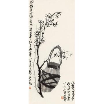 吴昌硕1907年作梅酒长寿图立轴纸本