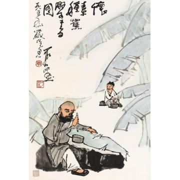 李可染1985年作怀素书蕉图镜心纸本