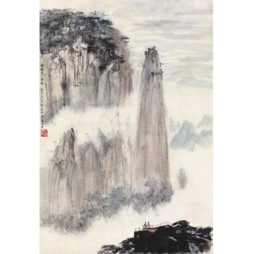 亚明1973年作高山仰止立轴纸本