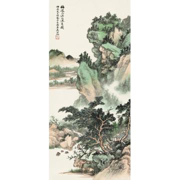 吴湖帆1947年作溪山深秀图立轴纸本