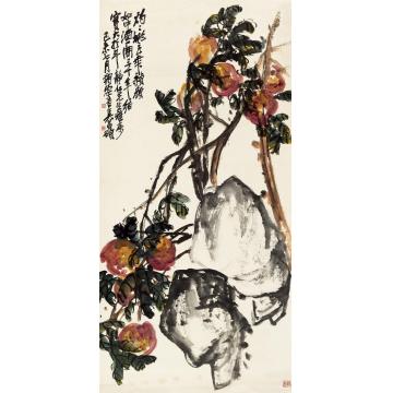 吴昌硕1919年作大寿三千年立轴纸本
