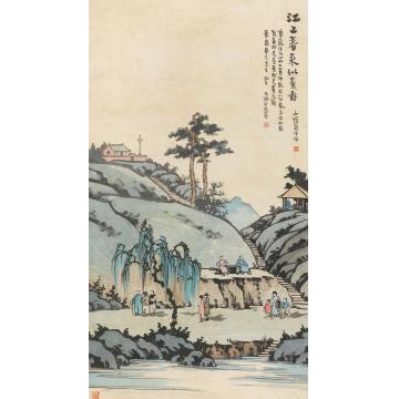 丰子恺江上春来似画图立轴纸本