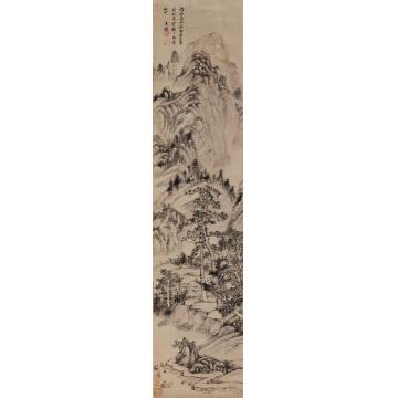 王鉴1676年作仿李营丘法立轴水墨纸本