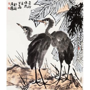 李苦禅1975年作鹭鸶镜心纸本