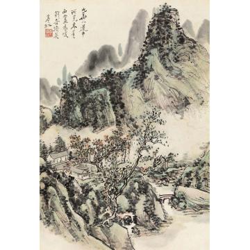 黄宾虹九华山小景镜心纸本