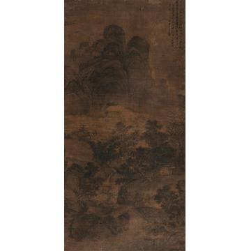 王翚1685年作仿赵令穰山水立轴设色绢本
