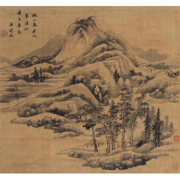 王时敏仿黄公望山水立轴水墨绢本