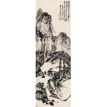 吴昌硕1916年作松泉抚琴图立轴纸本