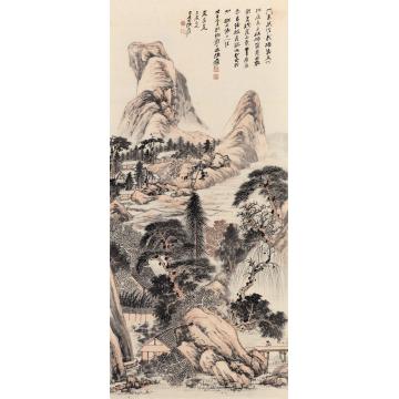 张大千1948年作溪山逸居图镜心纸本