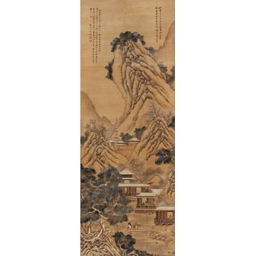 戴熙1852年作雪景山水立轴设色绢本