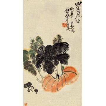 吴昌硕田园风味立轴纸本